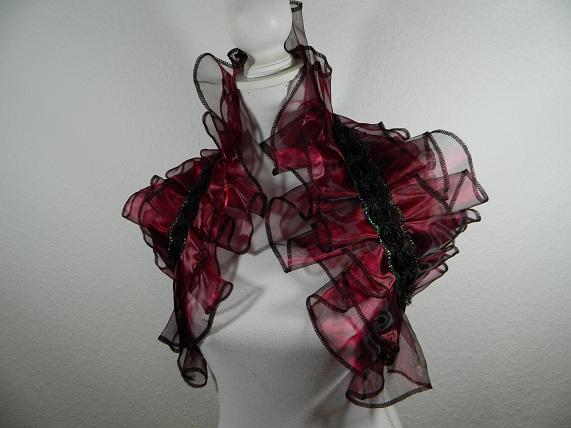 dark red organza stole 1