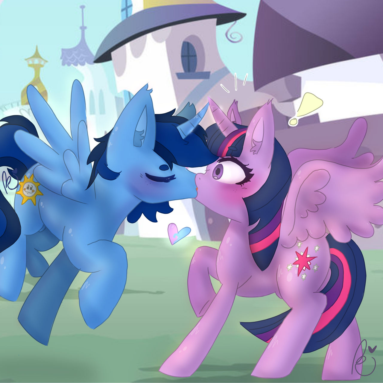 Blue thunder kissing twilight sparkle