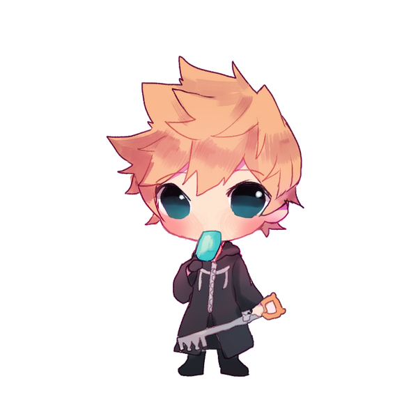 Kingdom Hearts Roxas Chibi ( ART TRADE ) by Mintzhi on DeviantArt