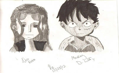 Nico Robin and Monkey D. Luffy