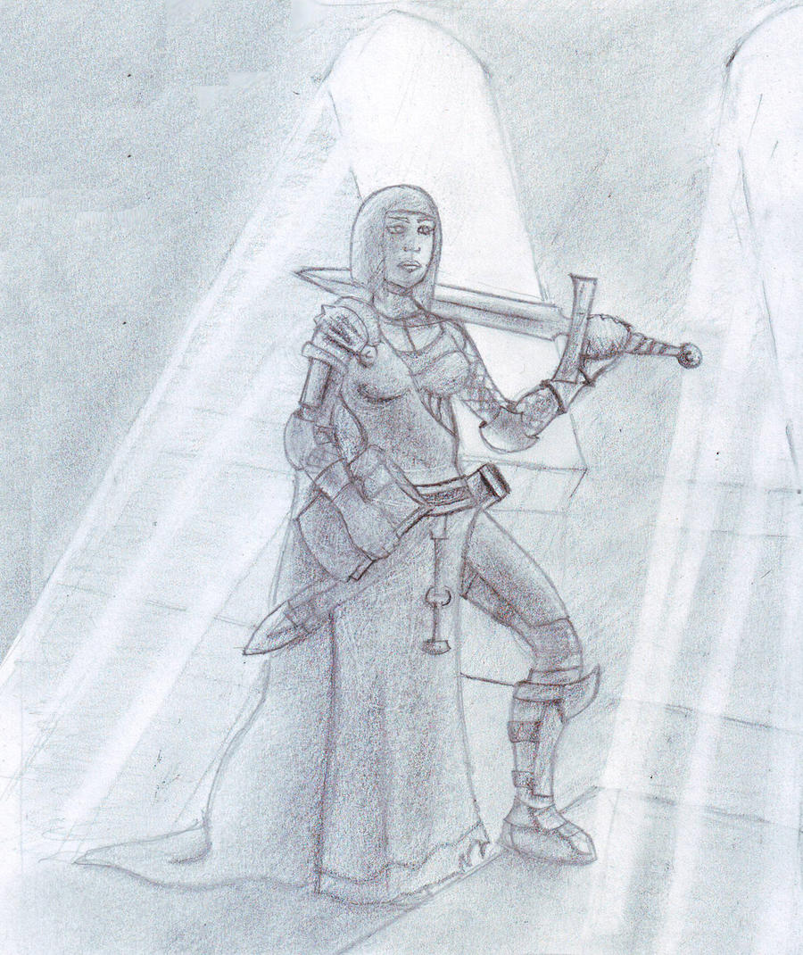 Paladin in a shrine by Loup-sauvage