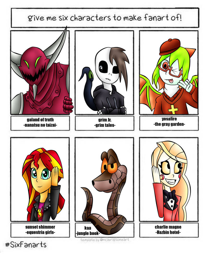 MBTI 6 Character Challenge by heliolumi on DeviantArt