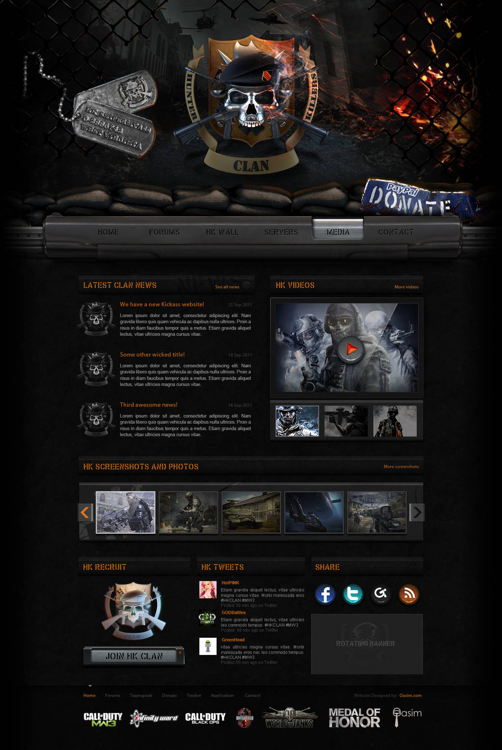 Hunter Killers Website by pixelbudah