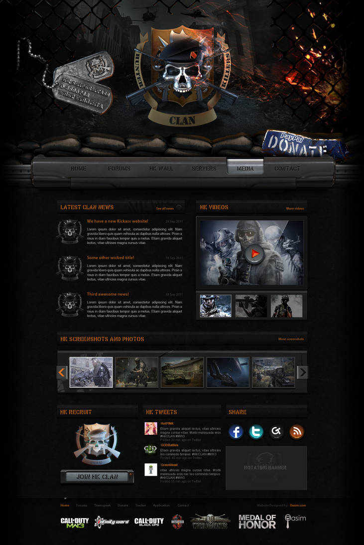 Hunter Killers Website by pixelbudah
