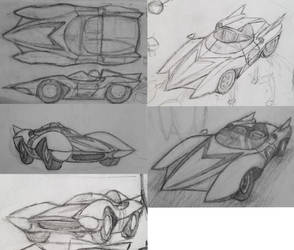 Speed Racer's Mach 5 Sketches (manga hybrid ver)