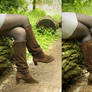 brown boots in woods - 7