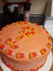 Creamcisicle Candycorn Cake