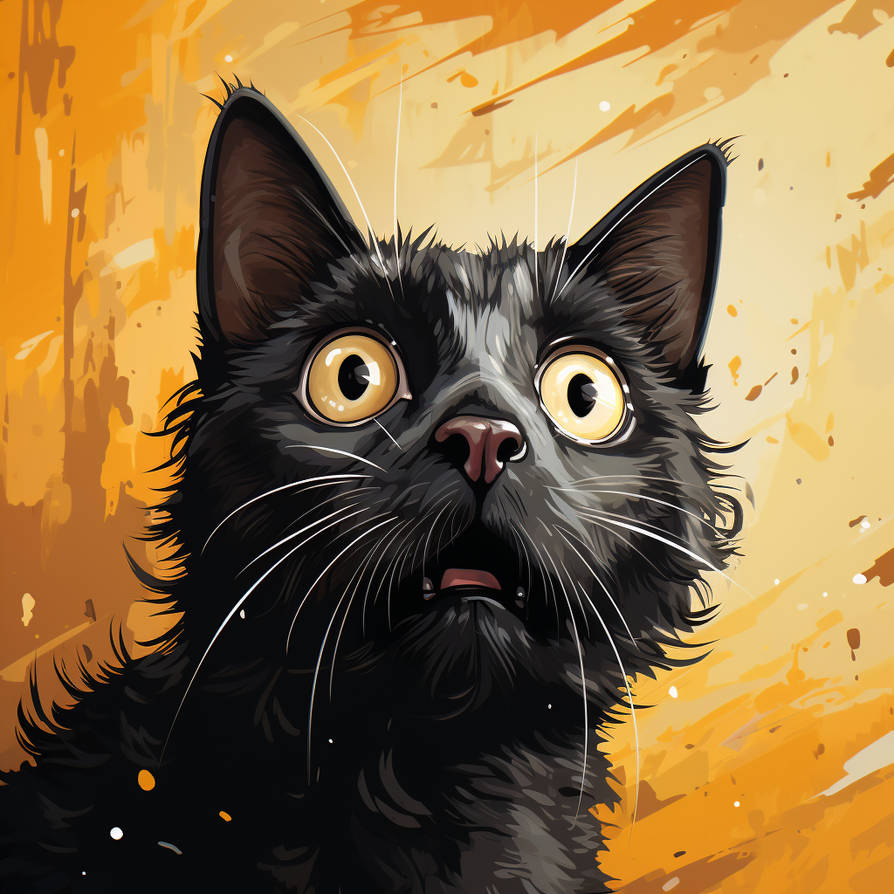 Cartoon cat being confused by AwesomeIdea on DeviantArt