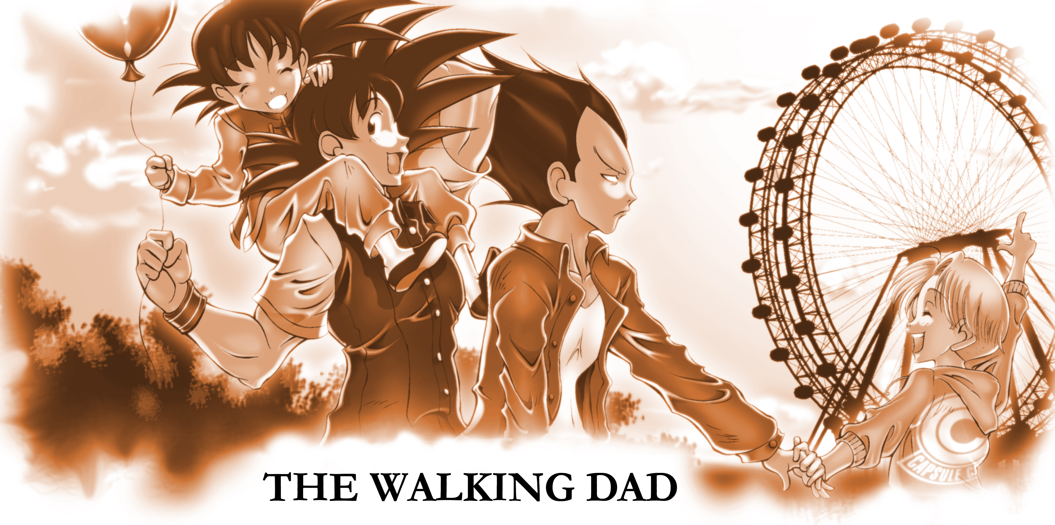 The walking Dad monocromatic