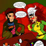 Gambit and Rogue Playing UNO