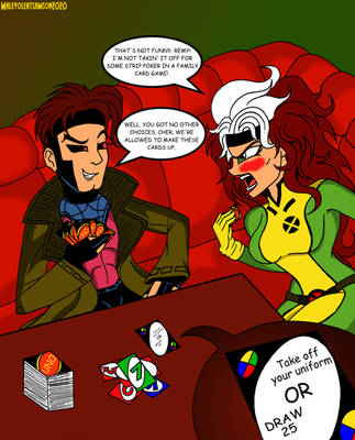 Gambit and Rogue Playing UNO