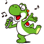 Yoshi barefoot singing (Sticker)