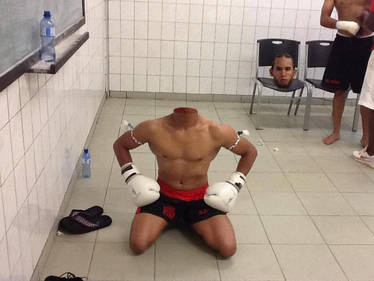 Body on the floor and head on the chair