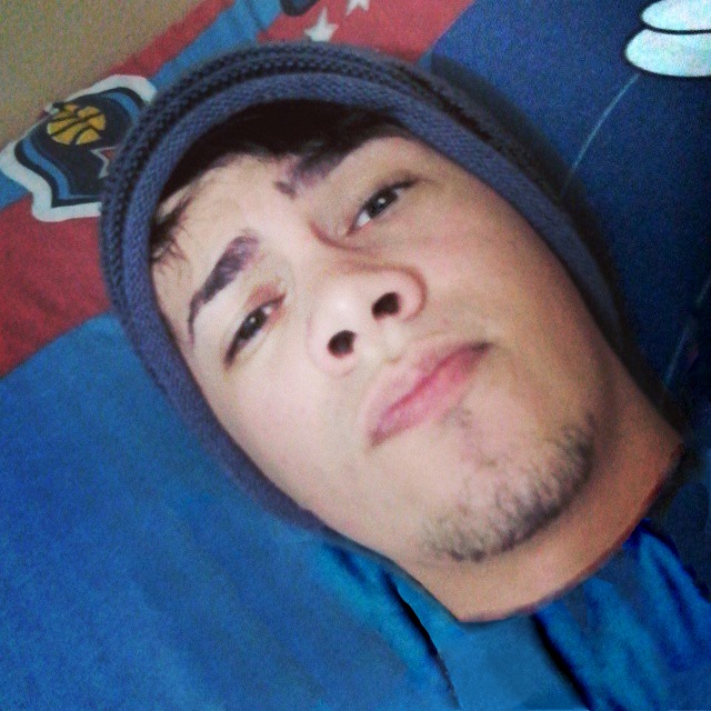 Young boy head with beanie