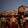 Carrying a tree trunk during a ritual