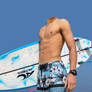 Headless surfer boy