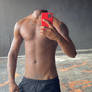 Selfie of skinny boy