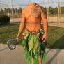 Headless shirtless guy as native cosplay