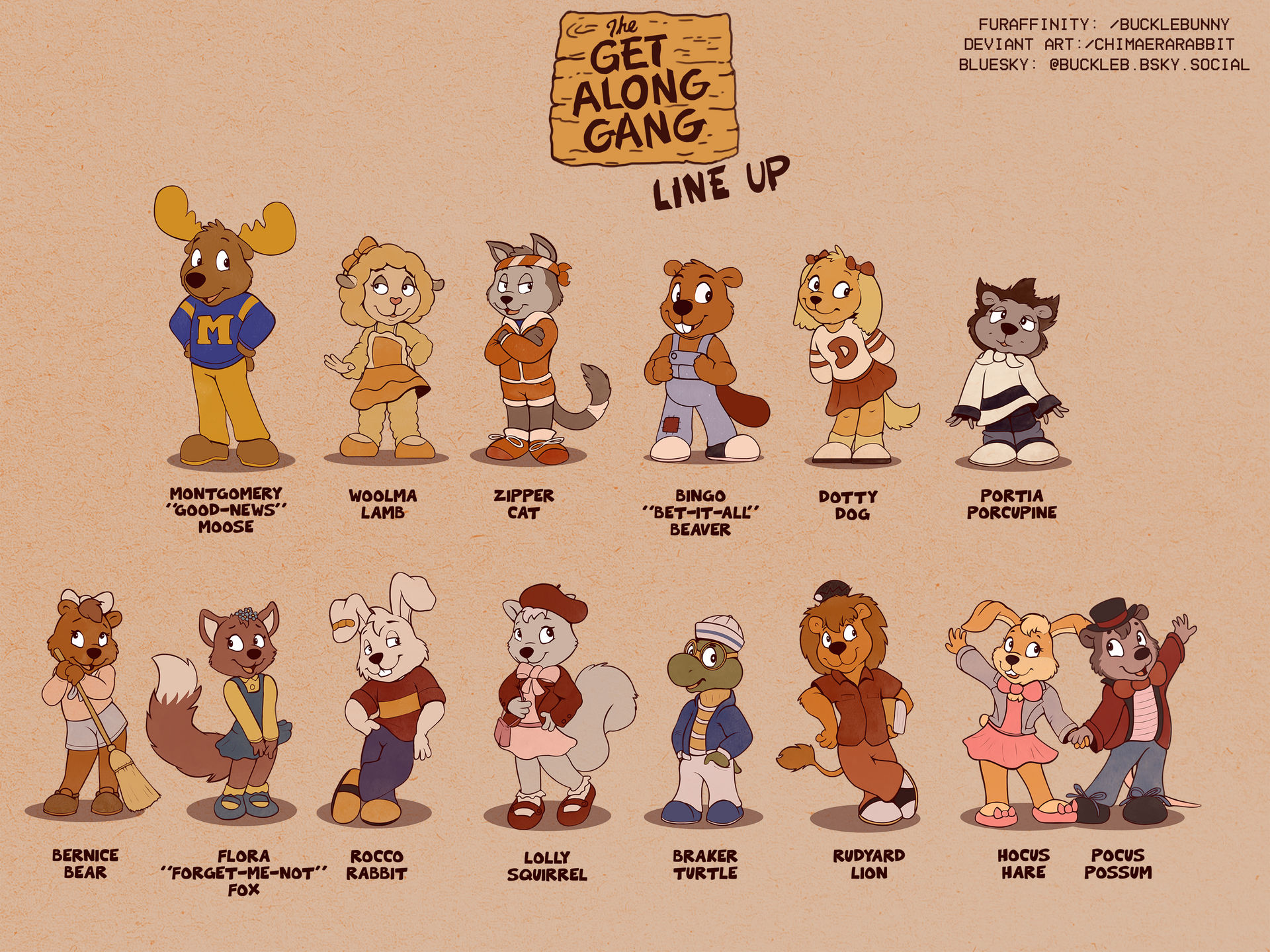 Gank Rabbit Get Along Gang Lineup (Updated) by Chimaerarabbit on DeviantArt