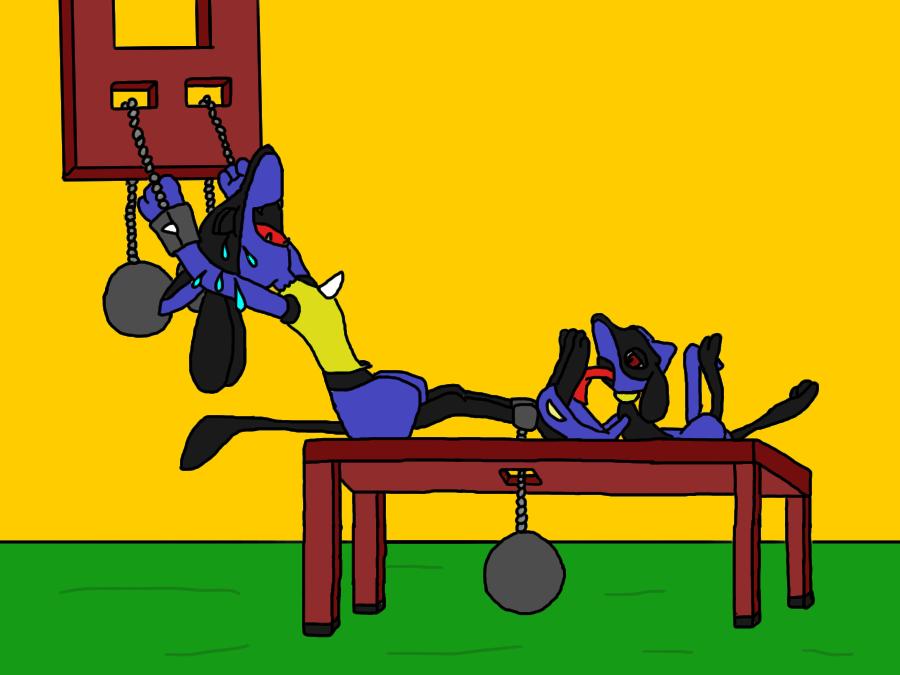 Riolu tickling Lucario ..