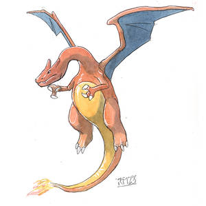 Charizard Sketch Painting