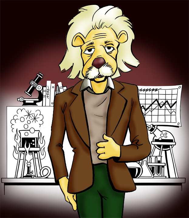 Albert Einstein Lion Full Color