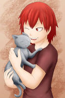 Kiri with a kitty by Lengurkur