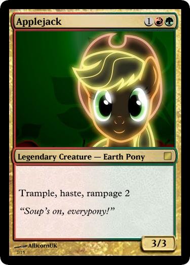 applejack mtg card put a toy you own onto the battlefield as a 2/2 creature token with that toys name Pulled Applejack card from Final