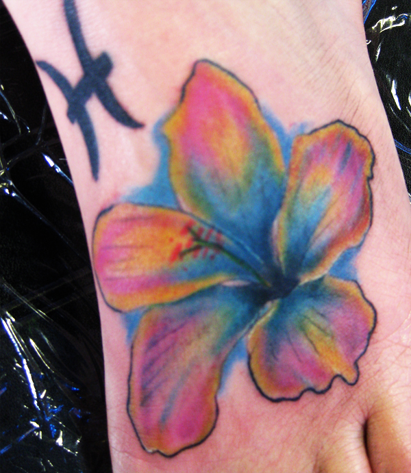 Colorful flower tattoo