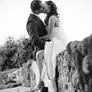 passionate wedding kiss