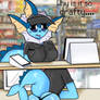 Dumbass Vaporeon at work