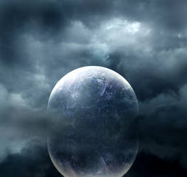 moon waterscape premade background