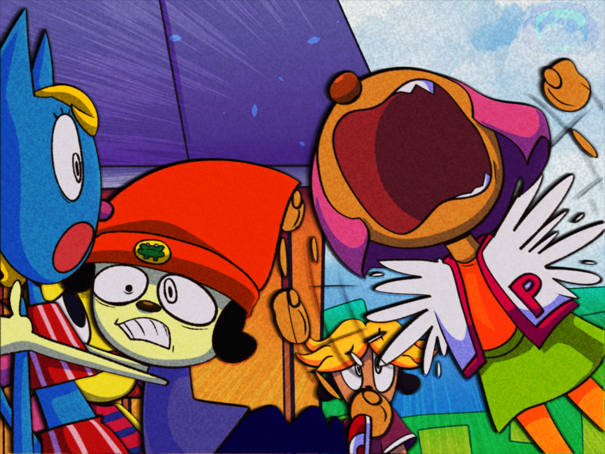 shea ☀️ on X: parappa anime screencap redraw , love these silly kids   / X