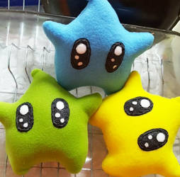 Green, Yellow and Blue Luma Star Plushies