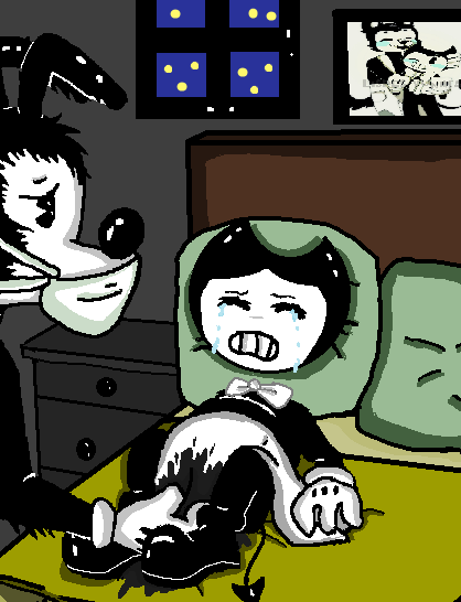 Bendy giving birth by westhemime on DeviantArt