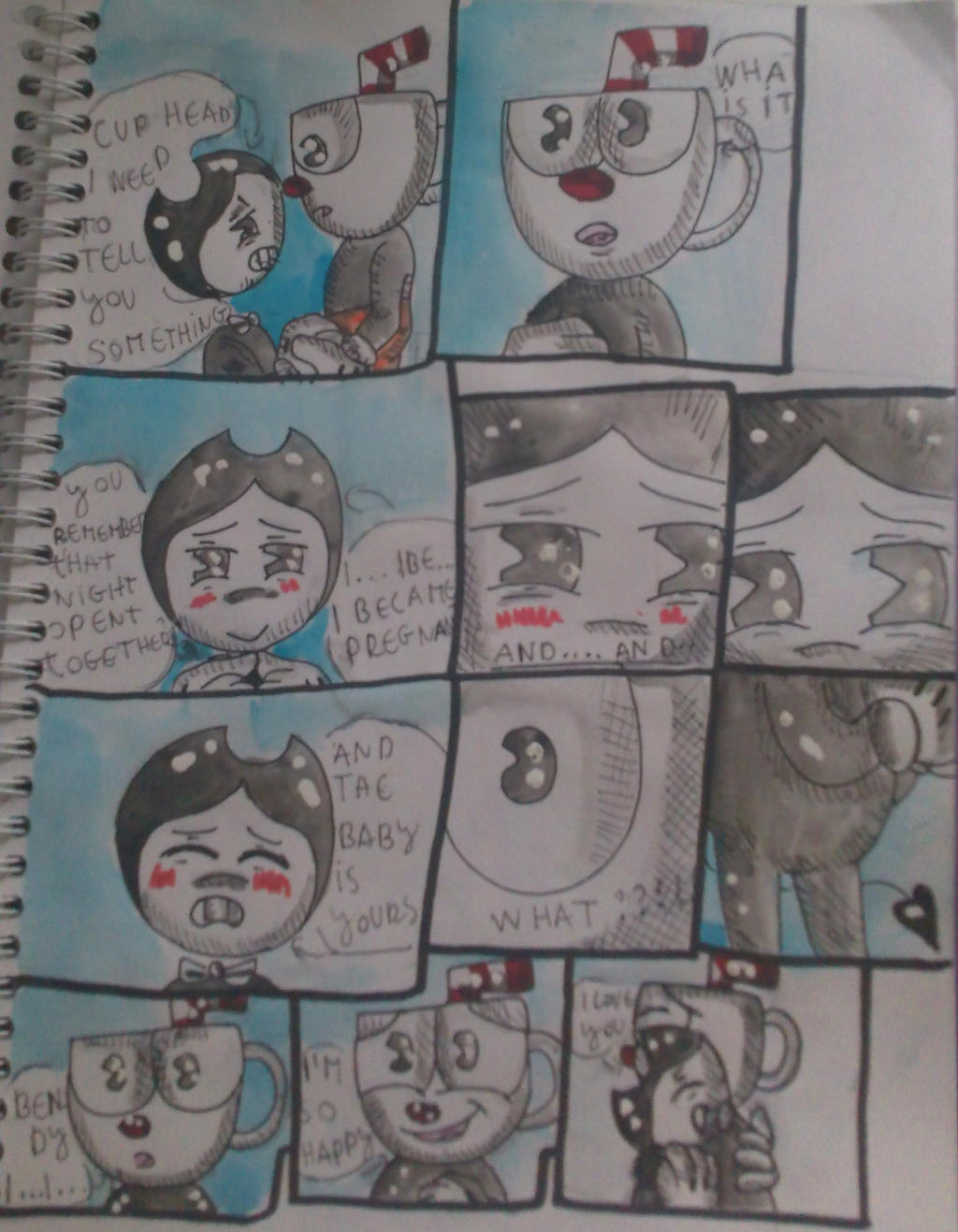 Bendy X Cuphead comic : i'm pregnant by westhemime on DeviantArt