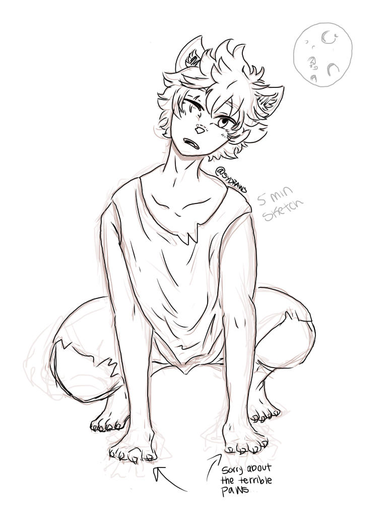 5 minute half human half animal sketch by syydraws on DeviantArt