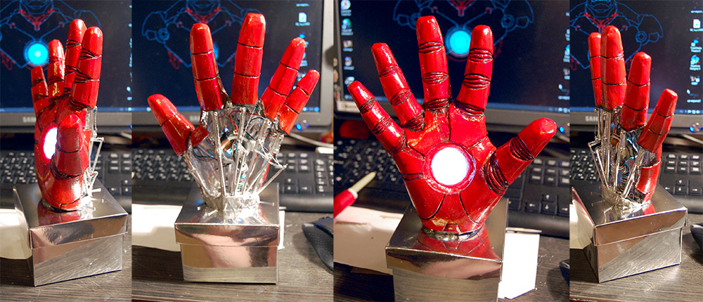 Iron Man palm sculpture