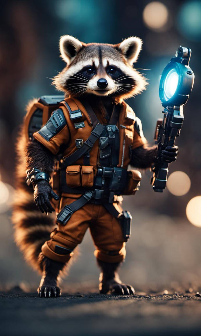 Rocket Racoon, dynamic pose by Andrewpinetree on DeviantArt