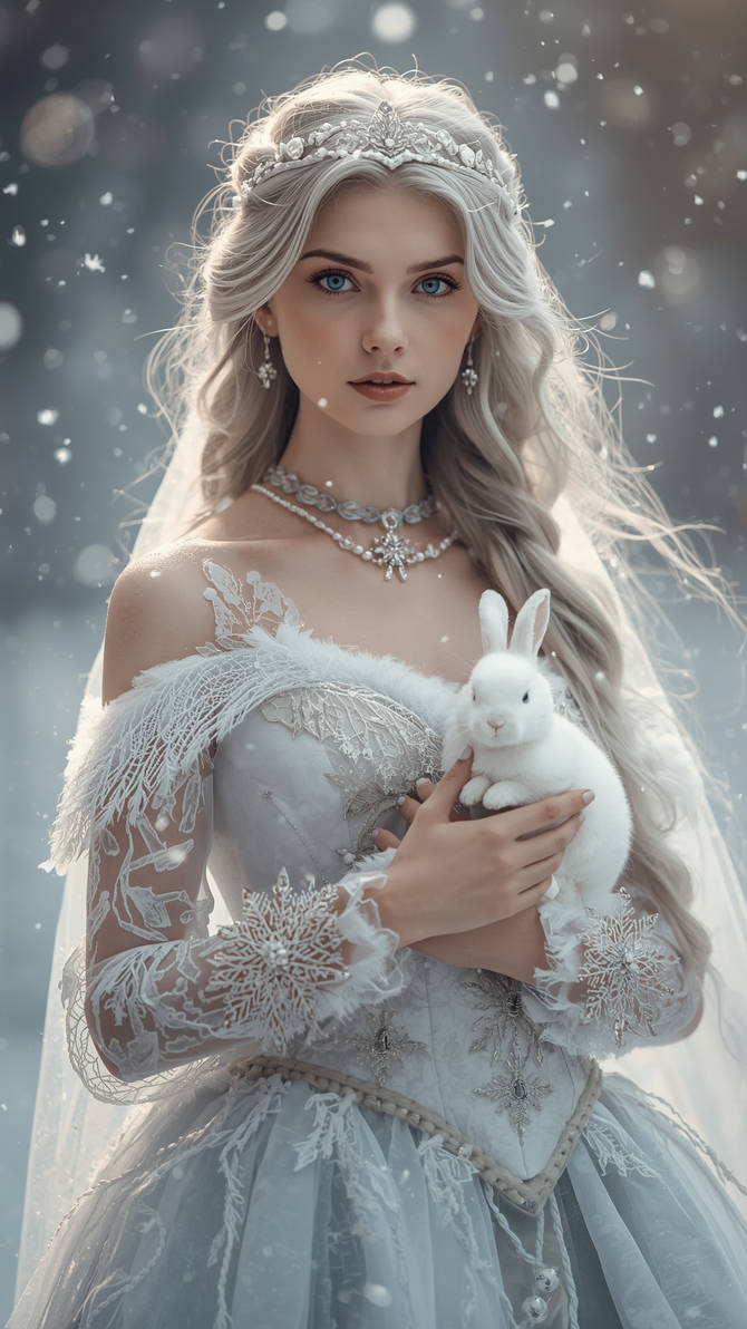 Snowball Rabbit Princess a cinematic photo of a Snow bunny princess by NITHINSTARKNSL on DeviantArt