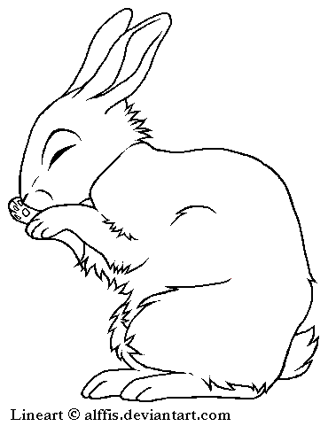 Rabbit lineart, FREE TO USE by Alffis on DeviantArt