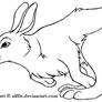 Running rabbit lineart, FREE