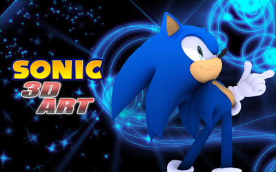 Sonic 3D Art Logo