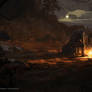 Geralt in beskidy - campfire