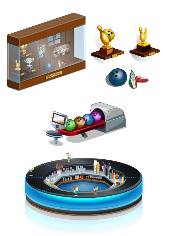 Bowling Saloon Environment Objects