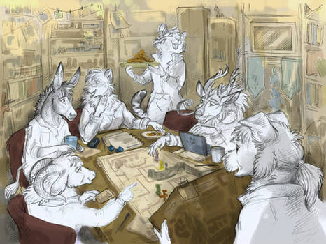 Dnd party (ych sketch)