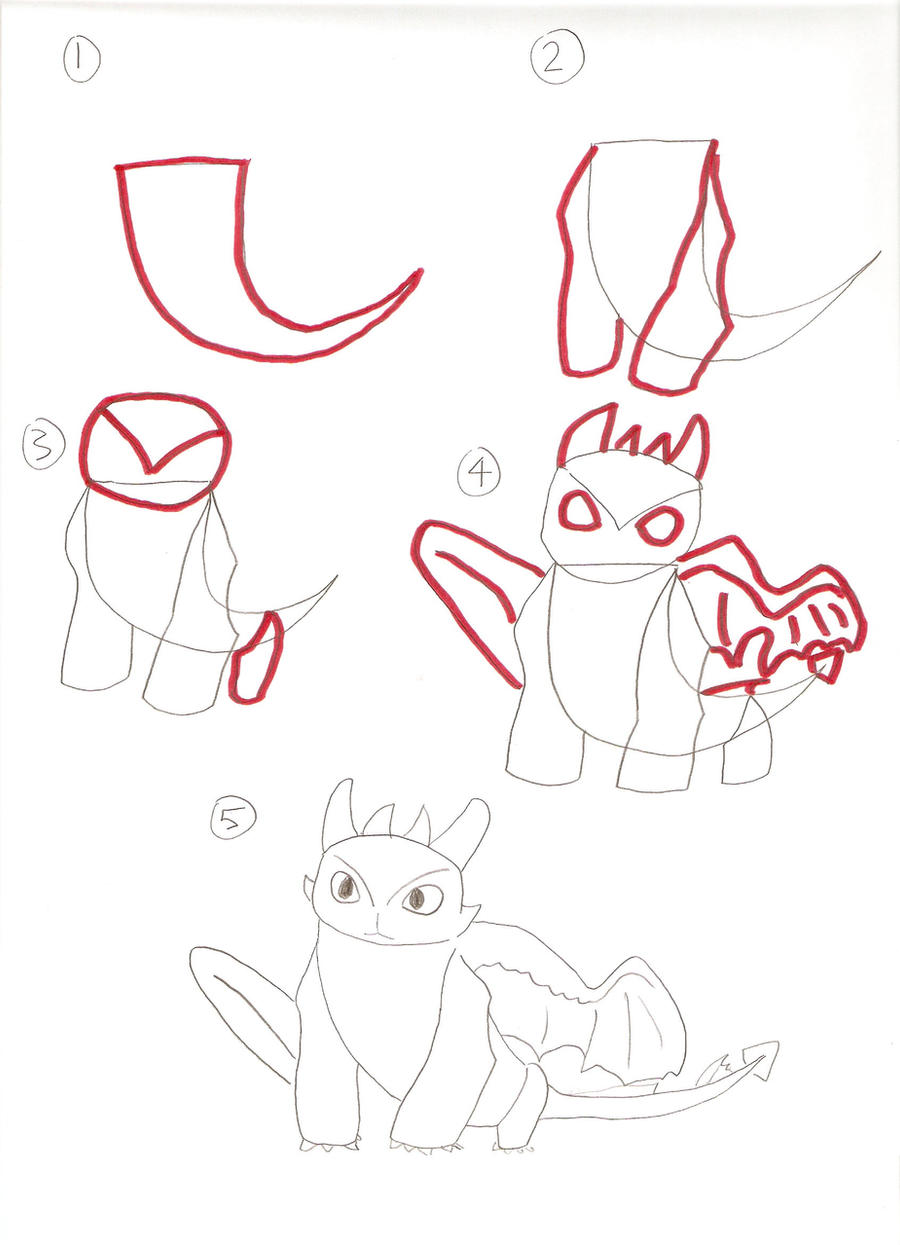 How to draw Toothless 2