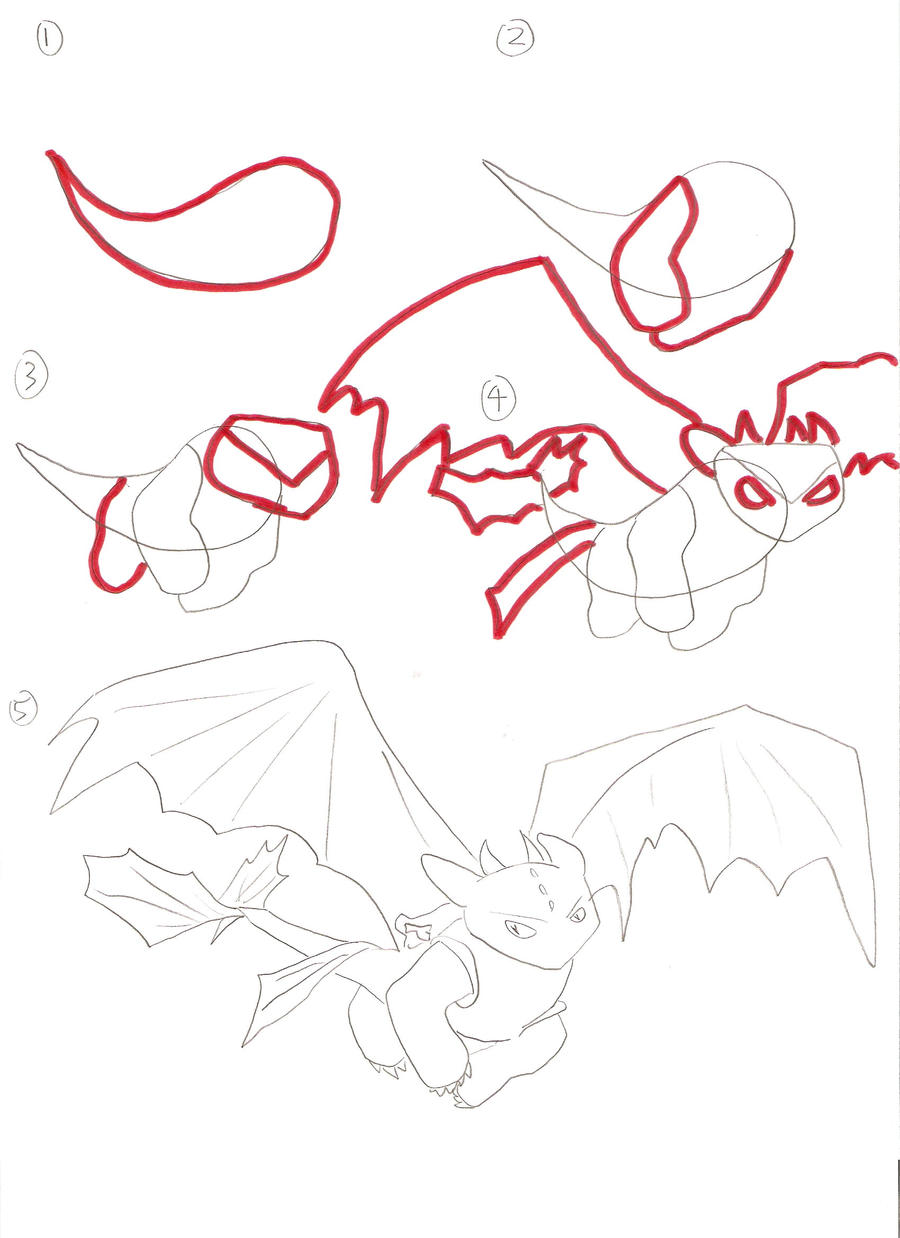 How to draw Toothless 4 by zealousshadow on DeviantArt