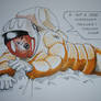 Woman in Space Suit accident on Mars (concept)