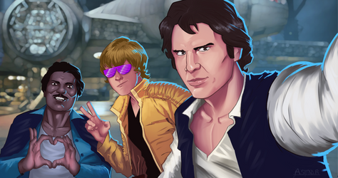 Han Luke and Lando selfie